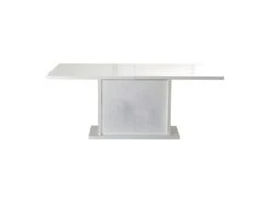 Table De Repas à Allonge Laqué Blanc à LEDs - MARKS -Mobilia Boutique table a manger 17998875