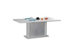 Table De Repas à Allonge Laqué Blanc à LEDs - MARKS -Mobilia Boutique table a manger 17998877