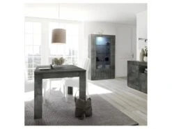 Table De Repas à Allonge Béton Ciré Foncé - LUBIO -Mobilia Boutique table a manger 17998933