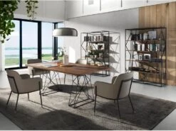 Table à Manger Rectangle Et Acier Noir 1107 ANGEL CERDA -Mobilia Boutique table a manger 18422763