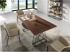 Table à Manger Rectangle Et Acier Noir 1107 ANGEL CERDA -Mobilia Boutique table a manger 18422765