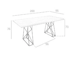 Table à Manger Rectangle Et Acier Noir 1107 ANGEL CERDA -Mobilia Boutique table a manger 18422775