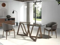 Table à Manger En Verre Et Noyer 1102 ANGEL CERDA -Mobilia Boutique table a manger 18423083