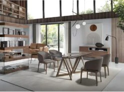 Table à Manger En Verre Et Noyer 1102 ANGEL CERDA -Mobilia Boutique table a manger 18423085