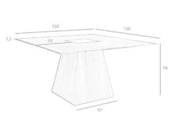 Table à Manger Avec Verre Noir 1079 ANGEL CERDA 20 Table à Manger Avec Verre Noir 1079 ANGEL CERDA -Mobilia Boutique table a manger 18423265