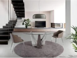 Table à Manger En Verre Et Acier Chromé 1042 ANGEL CERDA -Mobilia Boutique table a manger 18423503