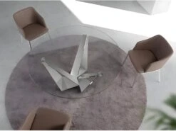 Table à Manger En Verre Et Acier Chromé 1042 ANGEL CERDA -Mobilia Boutique table a manger 18423505