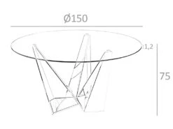 Table à Manger En Verre Et Acier Chromé 1042 ANGEL CERDA -Mobilia Boutique table a manger 18423507