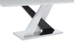 Table à Manger 8 Couverts En MDF Et Acier Inoxydable - Effet Marbre Blanc Et Noir - EVAELA -Mobilia Boutique table a manger 18620473