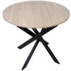 Table à Manger Ronde Fixe ZEN, 90x90x77cm, Jusqu'à 4 Personnes, Couleur Chêne, Pieds Métalliques Noir Laqué Mat 2 Table à Manger Ronde Fixe ZEN, 90x90x77cm, Jusqu'à 4 Personnes, Couleur Chêne, Pieds Métalliques Noir Laqué Mat -Mobilia Boutique table a manger 18803325
