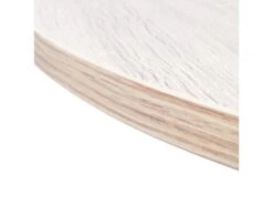 Table à Manger Ronde Fixe ZEN, 90x90x77cm, Jusqu'à 4 Personnes, Couleur Chêne, Pieds Métalliques Noir Laqué Mat -Mobilia Boutique table a manger 18803329