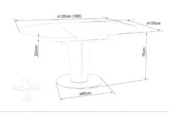 Table à Manger Extensible 120-160 X 120 X 76 Cm - Blanc -Mobilia Boutique table a manger 18832035