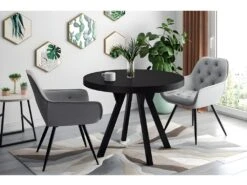 Table à Manger Extensible 100-250 X 100 X 76 Cm - Noir