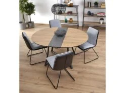 Table à Manger Extensible 118-148 X 148 X 76 Cm - Chêne Doré