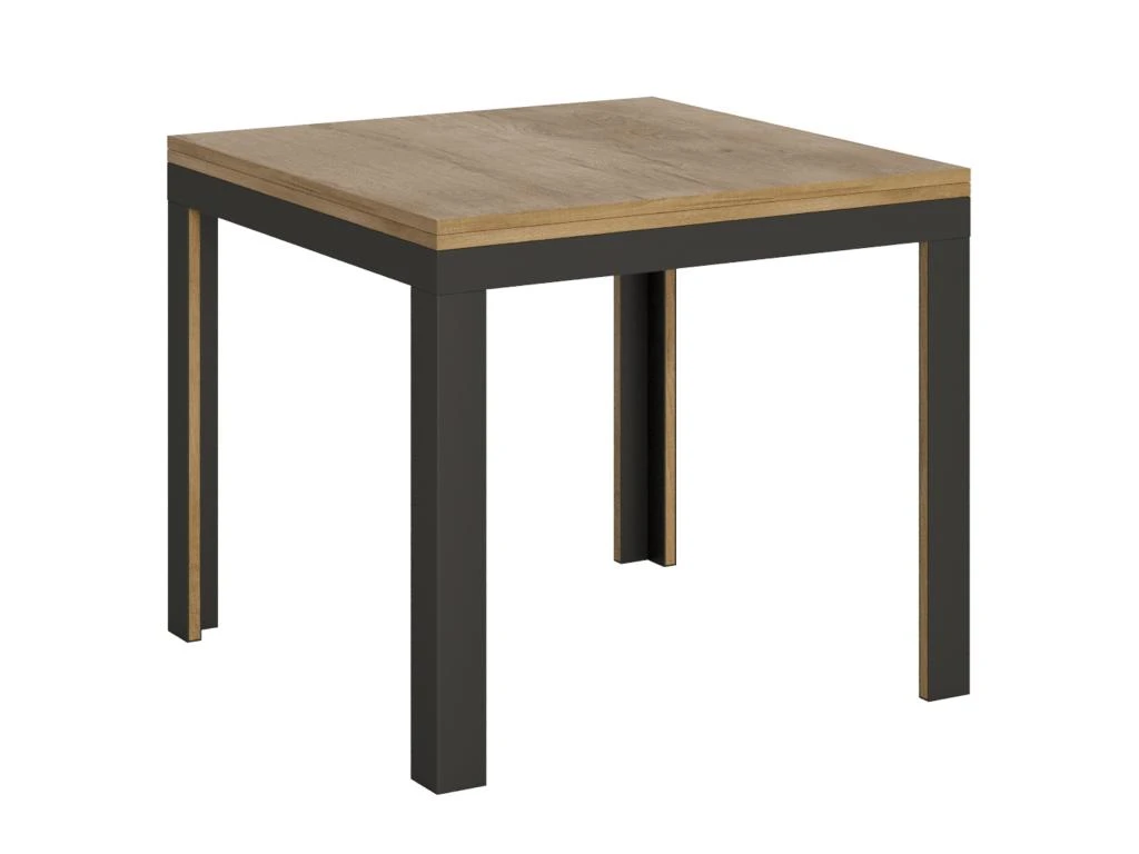 Table Extensible Portefeuille 90x90/180 Cm Linea Libra Chêne Nature Cadre Anthracite 3 Table Extensible Portefeuille 90x90/180 Cm Linea Libra Chêne Nature Cadre Anthracite