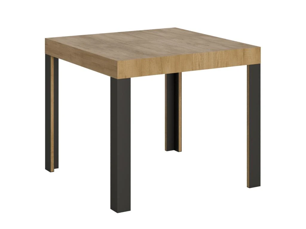 Table Extensible 90x90/246 Cm Linea Chêne Nature Cadre Anthracite 3 Table Extensible 90x90/246 Cm Linea Chêne Nature Cadre Anthracite