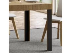 Table Extensible 90x90/246 Cm Linea Chêne Nature Cadre Anthracite 11 Table Extensible 90x90/246 Cm Linea Chêne Nature Cadre Anthracite -Mobilia Boutique table a manger 18958117
