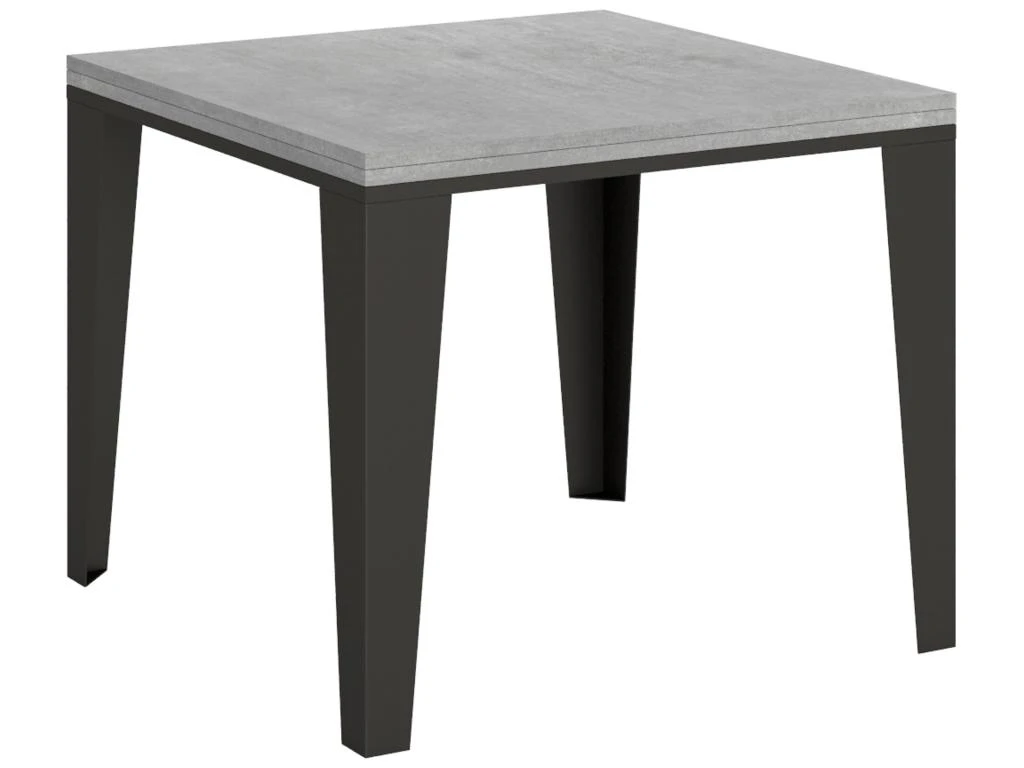 Table Extensible Portefeuille 90x90/180 Cm Flame Libra Ciment Cadre Anthracite 3 Table Extensible Portefeuille 90x90/180 Cm Flame Libra Ciment Cadre Anthracite
