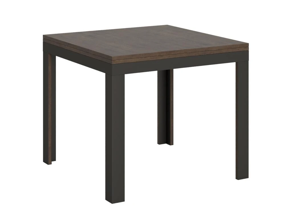Table Extensible Portefeuille 90x90/180 Cm Linea Libra Noyer Cadre Anthracite 3 Table Extensible Portefeuille 90x90/180 Cm Linea Libra Noyer Cadre Anthracite