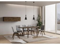 Table Extensible Portefeuille 90x90/180 Cm Romagna Libra Noyer Cadre Gris 7 Table Extensible Portefeuille 90x90/180 Cm Romagna Libra Noyer Cadre Gris -Mobilia Boutique table a manger 18959973