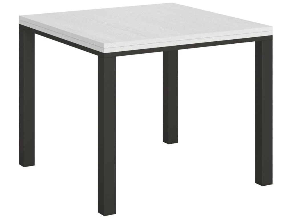 Table Extensible Portefeuille 90x90/180 Cm Everyday Libra Frêne Blanc Cadre Anthracite 3 Table Extensible Portefeuille 90x90/180 Cm Everyday Libra Frêne Blanc Cadre Anthracite