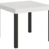 Table Extensible 90x90/246 Cm Everyday Frêne Blanc Cadre Anthracite -Mobilia Boutique table a manger 18960323