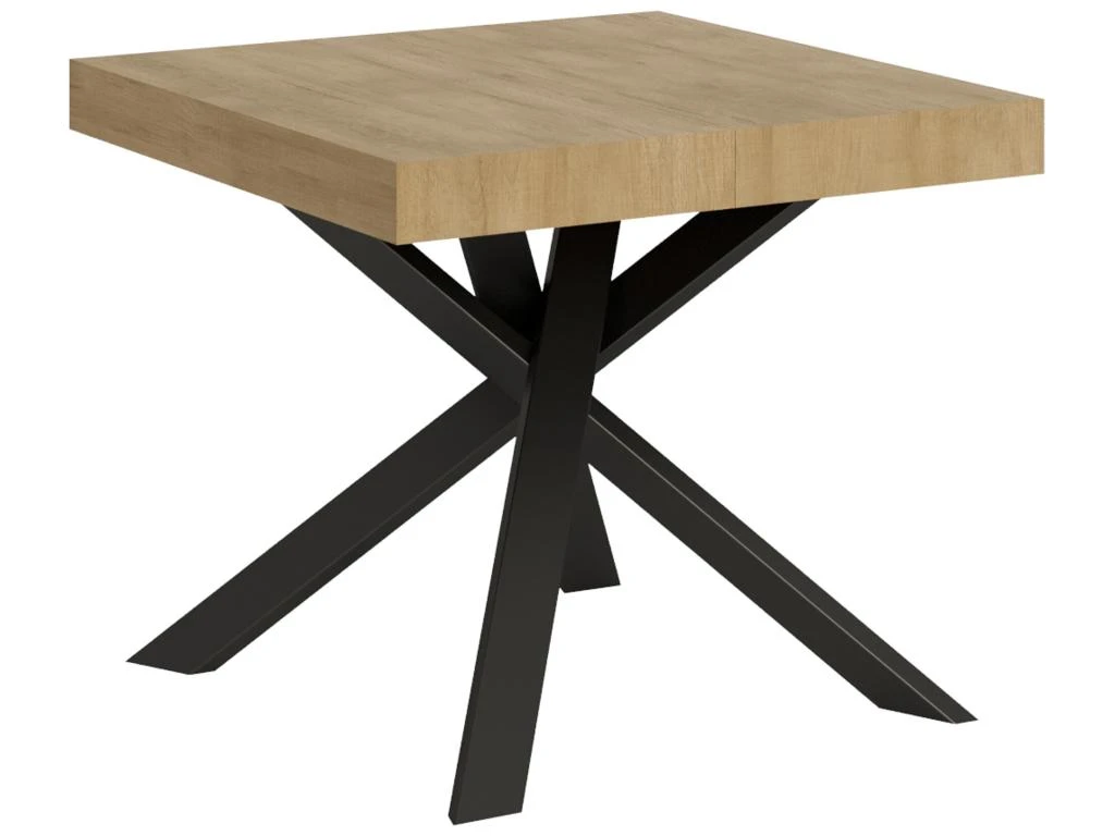 Table Extensible 90x90/194 Cm Clerk Dessus Chêne Nature Pieds Anthracite 3 Table Extensible 90x90/194 Cm Clerk Dessus Chêne Nature Pieds Anthracite