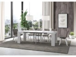 Table Extensible 90x90/246 Cm Roxell Frêne Blanc -Mobilia Boutique table a manger 18960951