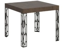 Table Extensible 90x90/246 Cm Ghibli Noyer Cadre Anthracite
