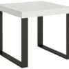 Table Extensible 90x90/246 Cm Tecno Frêne Blanc Cadre Anthracite -Mobilia Boutique table a manger 18962953