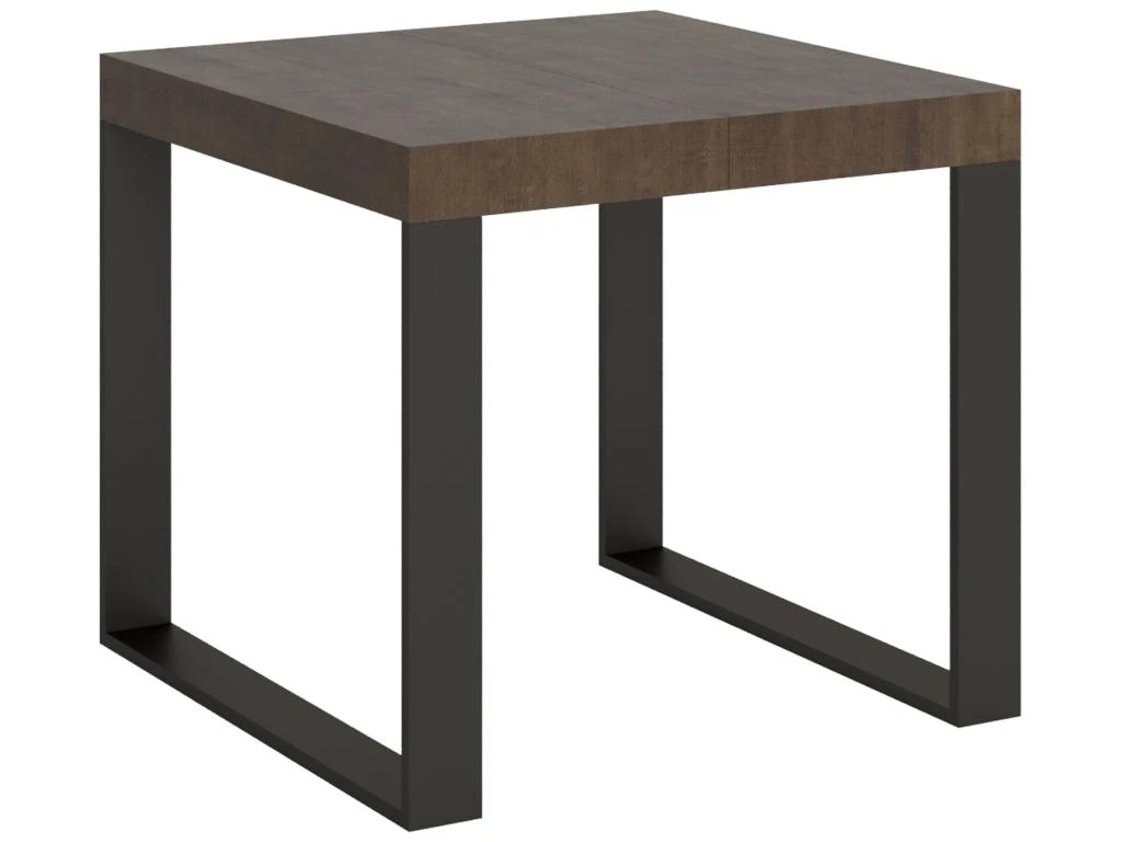 Table Extensible 90x90/246 Cm Tecno Noyer Cadre Anthracite 3 Table Extensible 90x90/246 Cm Tecno Noyer Cadre Anthracite