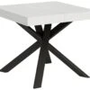 Table Extensible 90x90/194 Cm Clerk Dessus Frêne Blanc Pieds Anthracite -Mobilia Boutique table a manger 18963187