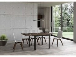 Table Extensible Portefeuille 90x90/180 Cm Everyday Libra Noyer Cadre Anthracite 7 Table Extensible Portefeuille 90x90/180 Cm Everyday Libra Noyer Cadre Anthracite -Mobilia Boutique table a manger 18963449