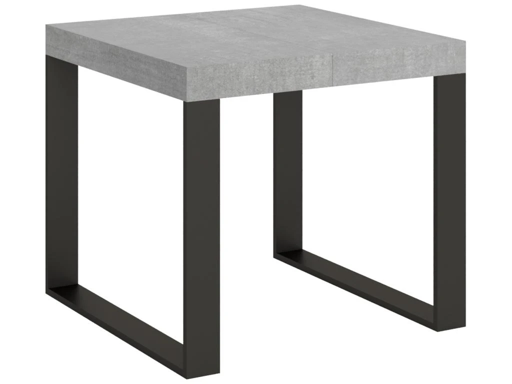 Table Extensible 90x90/246 Cm Tecno Ciment Cadre Anthracite 3 Table Extensible 90x90/246 Cm Tecno Ciment Cadre Anthracite