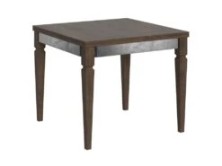 Table Extensible Portefeuille 90x90/180 Cm Impero Librox Noyer Cadre Gris