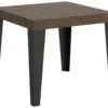 Table Extensible 90x90/246 Cm Flame Noyer Cadre Anthracite -Mobilia Boutique table a manger 18964307