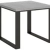 Table Extensible Portefeuille 90x90/180 Cm Tecno Libra Ciment Cadre Anthracite -Mobilia Boutique table a manger 18965397