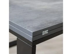 Table Extensible Portefeuille 90x90/180 Cm Tecno Libra Ciment Cadre Anthracite -Mobilia Boutique table a manger 18965405