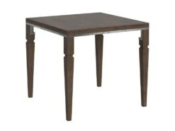 Table Extensible Portefeuille 90x90/180 Cm Impero Libra Noyer Cadre Gris