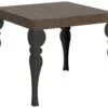 Table Extensible 90x90/246 Cm Paxon Noyer Cadre Anthracite 1 Table Extensible 90x90/246 Cm Paxon Noyer Cadre Anthracite -Mobilia Boutique table a manger 18965757