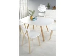 Table à Manger Ronde 102-142 X 102 X 73 Cm - Blanc -Mobilia Boutique table a manger 18966139