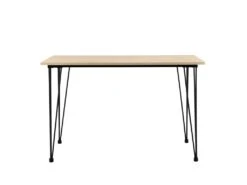 Table De Salle à Manger Cuisine Salon Pour 4 Personnes Plateau MDF Pieds Acier épingle à Cheveux 120 X 70 X 75 Cm Effet Chêne Et Noir 03_0004274 -Mobilia Boutique table a manger 19318393