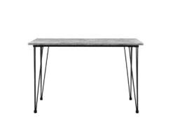 Table De Salle à Manger Cuisine Salon Pour 4 Personnes Plateau MDF 120 Cm Effet Béton Et Noir 03_0004272 -Mobilia Boutique table a manger 19318403