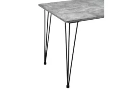 Table De Salle à Manger Cuisine Salon Pour 4 Personnes Plateau MDF 120 Cm Effet Béton Et Noir 03_0004272 -Mobilia Boutique table a manger 19318409