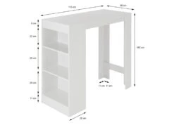 Table Bar Table Mange-debout Table Lounge Comptoir Blanc 110x50x103cm ML-DESIGN -Mobilia Boutique table a manger 19369345