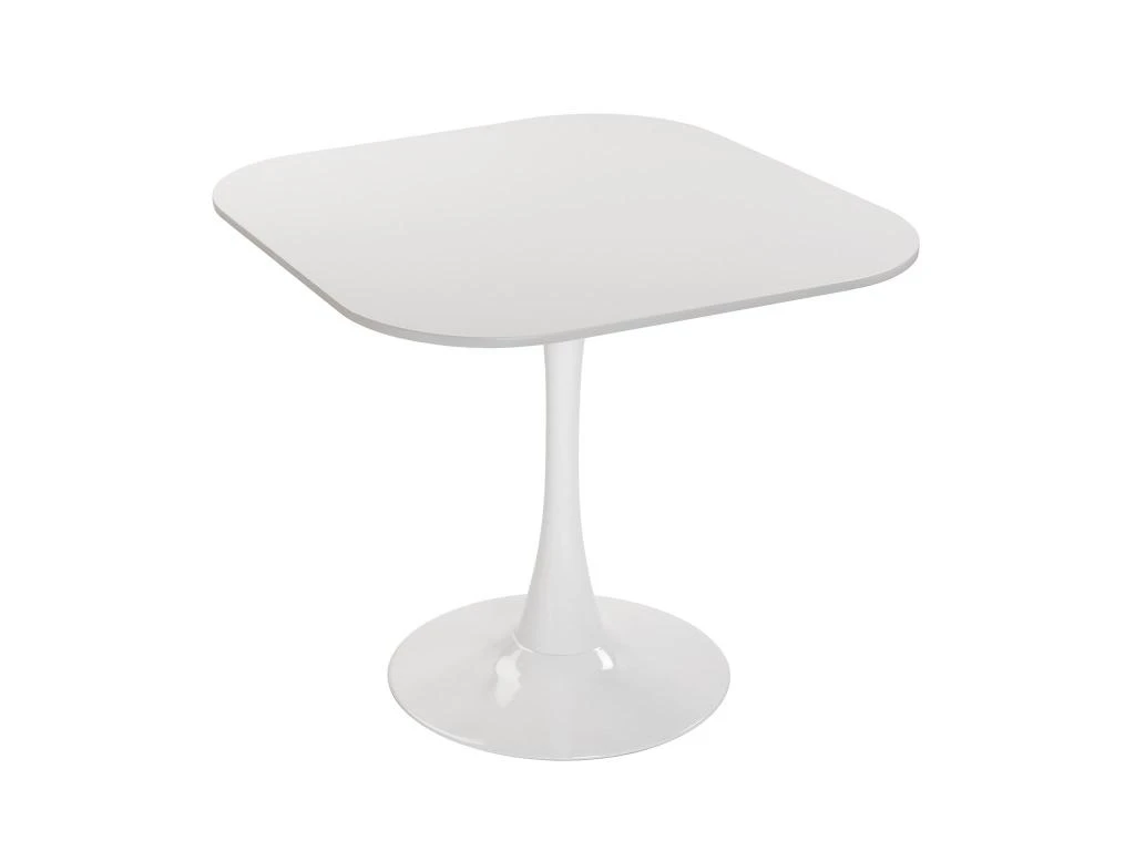 Table De Salle à Manger Cloe, 73 X 80 X 80 Cm, Bois, PVC Et Métal, Blanc 3 Table De Salle à Manger Cloe, 73 X 80 X 80 Cm, Bois, PVC Et Métal, Blanc