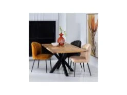 Table De Repas Rectangulaire Bois Massif/Noir - GRIMALI -Mobilia Boutique table a manger 19475487