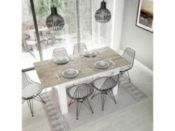 Table De Repas à Allonge Blanc/Chêne - ARTICA - L 140/190 X L 90 X H 78 Cm -Mobilia Boutique table a manger 19824581