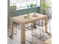 Table De Repas Extensible Chêne Clair - OXNARD - L 140/190 X L 90 X H 78 Cm