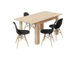Table De Repas Extensible Chêne Clair - OXNARD - L 140/190 X L 90 X H 78 Cm -Mobilia Boutique table a manger 19824651